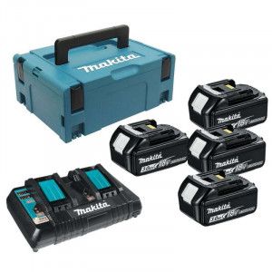 Makita - Set acumulatori LXT - 4xBL1830B + DC18RD + MAKPAC2